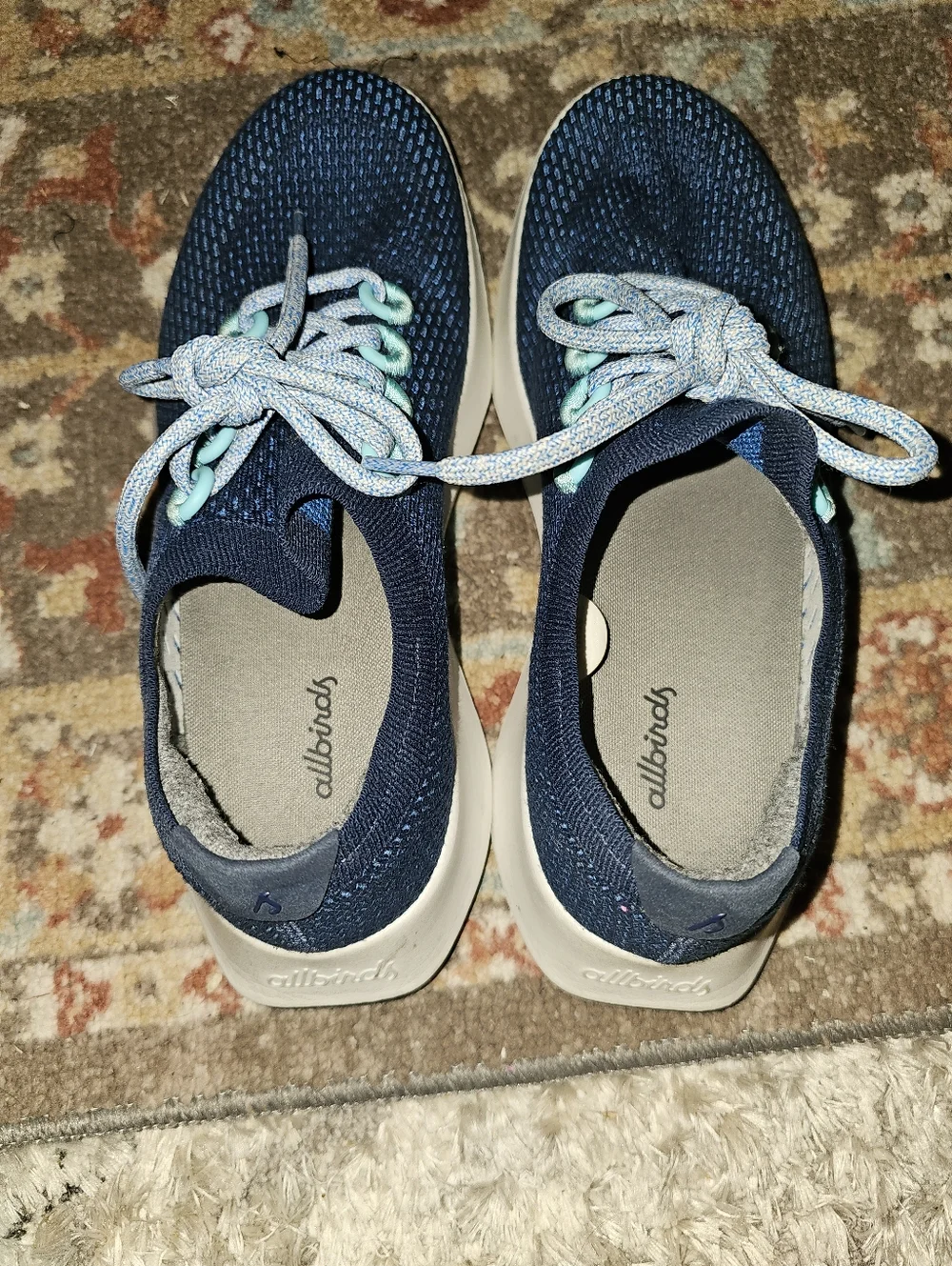 ALLBIRDS 'Tree Dasher 1 Crest' Blue Athletic Sneakers Size 10.5 Pre-owned
